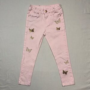 Butterfly Jeans Girl’s 4 Pink Sequin Gold Pants Adjustable Elastic Waist Winter